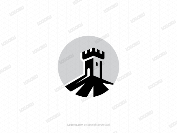 Logotipo Del Castillo Negro Del Reino