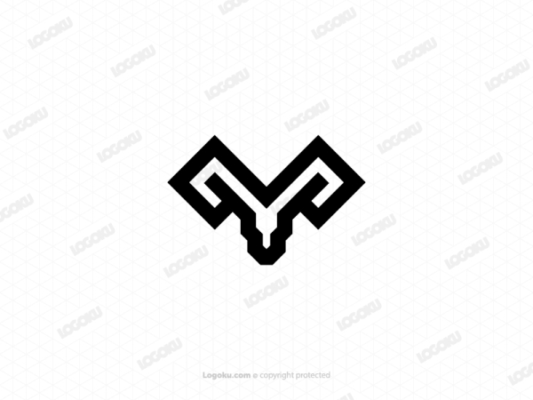 Minimalist Head Black Goat Logo