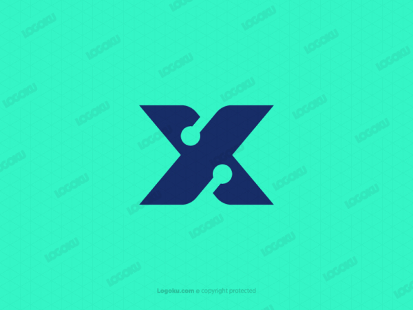 شعار حرف X بتقنية بسيطة