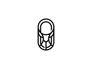 Emblem Head Black Deer Logo