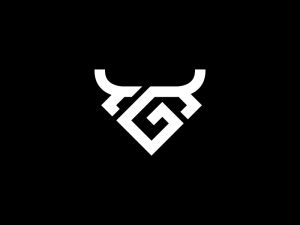 Abstract Head Of White Bull Logo