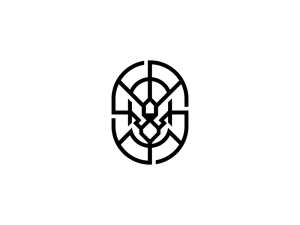 Emblem Head Of Black Lion Logo