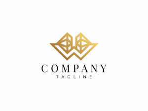 Letras W Logotipo De Diamante