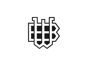 Bw- oder Wb-Monogramm-Logo