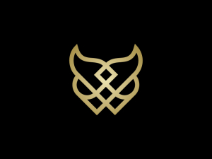 Logotipo De Cabeza De Búho De Lujo