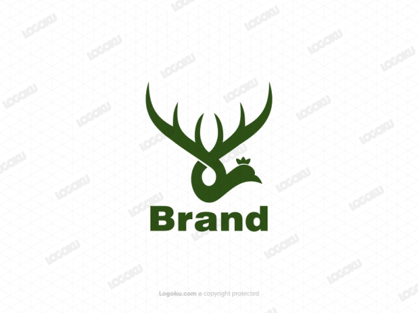Horn Deer Bird Logo