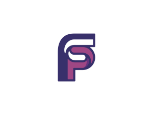 Letra Fp Inicial Logotipo Pf
