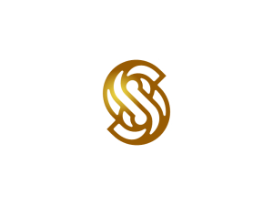 Letter S Ss Gold Logo