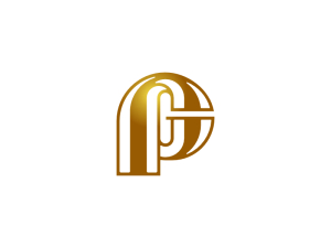 Buchstabe Pg Gp Gold-Logo