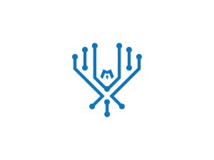 Logotipo Del águila Cibernética Azul