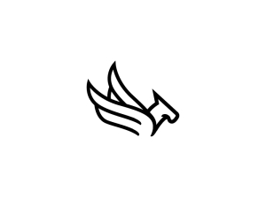 Simple Black Pegasus Logo
