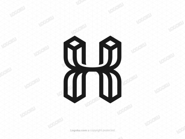 Buchstabe H-Monogramm-Logo