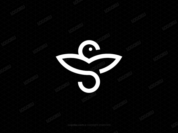 White Simple Bird Logo