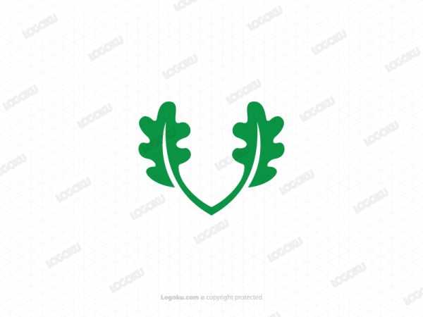 Logotipo De Roble De Hoja Verde