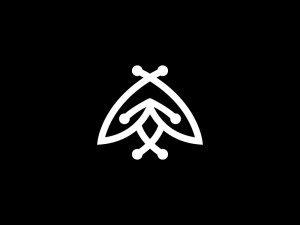 Minimalist White Bee Logo