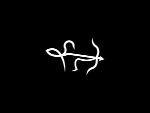 Linien weißes Bogenschützen-Logo