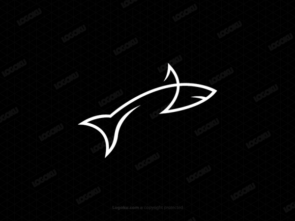Simple White Shark Logo
