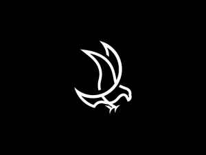 Lines Flying White Eagle Logo