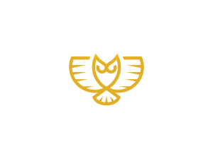 Logotipo Moderno Del Búho Dorado