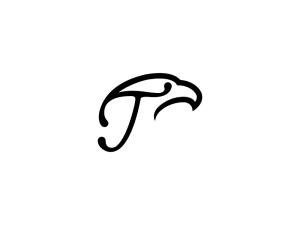 Lettre T Logo Faucon Noir