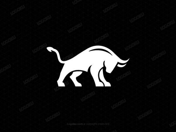 White Masculine Bull Logo