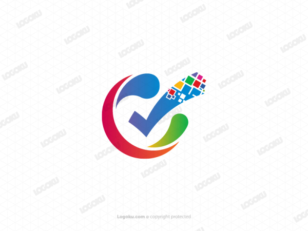 Buchstabe C digitales Check-Logo