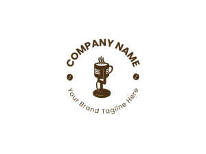 Logotipo De Podcast De Café