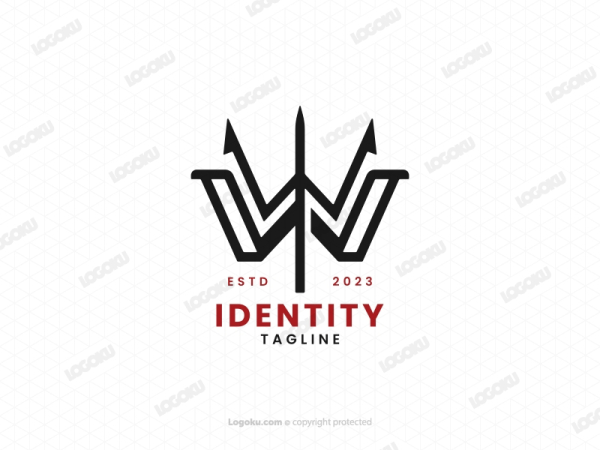 Stilvolles W-Trident-Logo