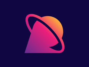 Buchstabe R Planet Logo