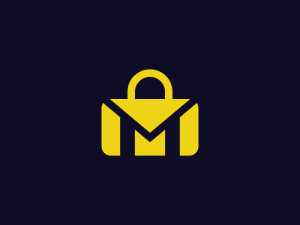 M Letter Gold Bag Logo