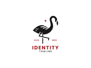Stilvolles Flamingo-Logo