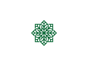 Logotipo De Hoja Y Copo De Nieve