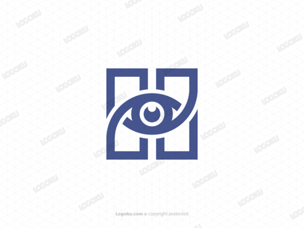 Logotipo De Ojo De Cámara Letra H