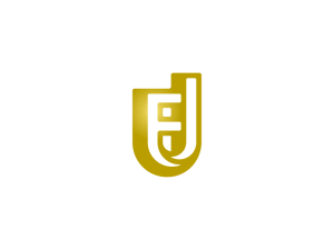 Monograma Letra Fj Jf Logotipo