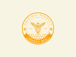 Honigbienen-Vintage-Logo