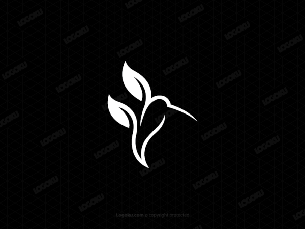 Logotipo De Colibrí Blanco Medio Ambiente