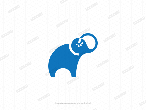 Logo De L'Éléphant Bleu De Douche