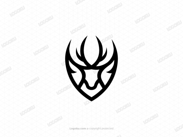 Logo De Cerf Noir De Sécurité