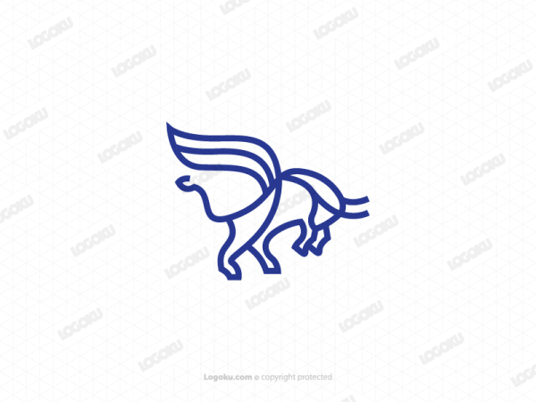 Logotipo De Toro Volador Azul