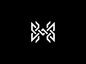 Ambigram-Schmetterling mit Buchstaben MW oder WM-Logo