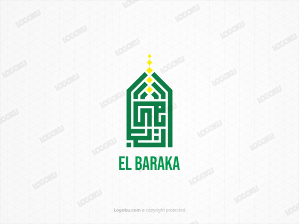 El Baraka Square Kufic Calligraphy Logo