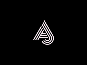 Buchstabe Aj-Linien-Monogramm-Logo