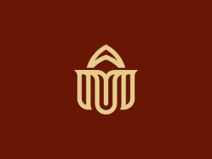 شعار زهرة التوليب الأنيق على شكل حرف M