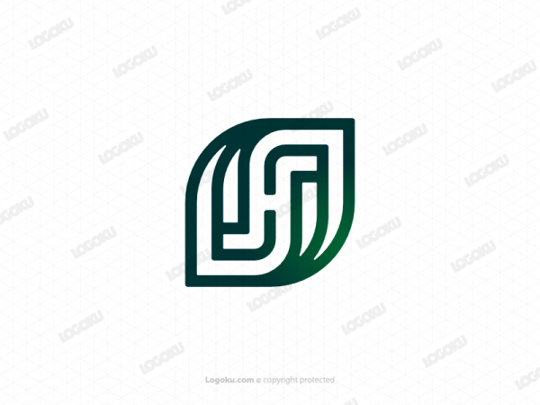 Logotipo De Hoja De Letra H