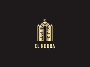 El Houda Square Kufic Calligraphy Logo