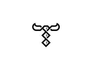 Letter T Diamond Knot And Horn Logo