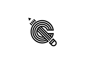 C Letter Pencil Logo