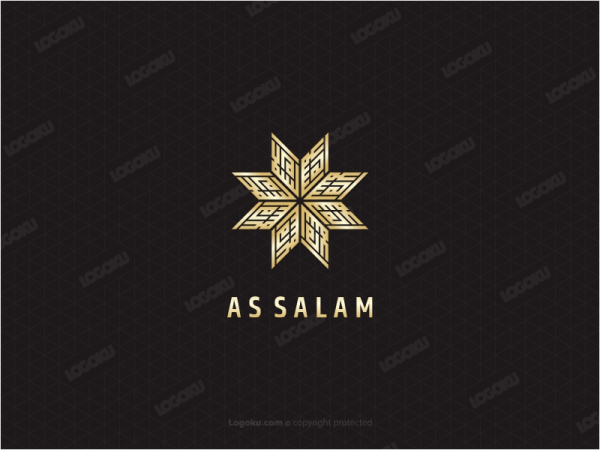 Como Logotipo De Caligrafía Cúfica De Salam Square
