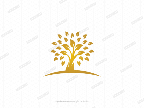Logotipo Del árbol Dorado