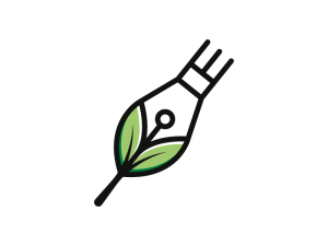 Logotipo De La Pluma De Hoja
